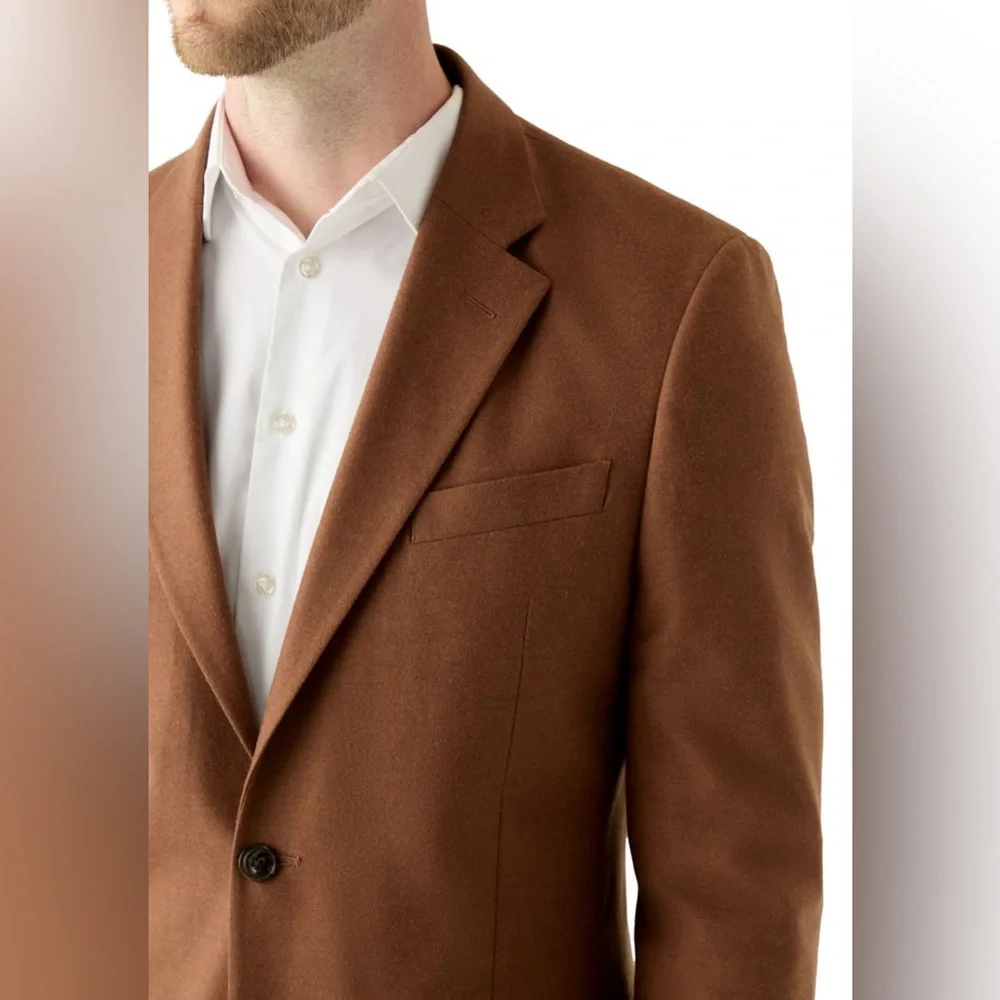Ralph Lauren Wool Silk Cashmere Blend Blazer Jacket Coat Camel 42R